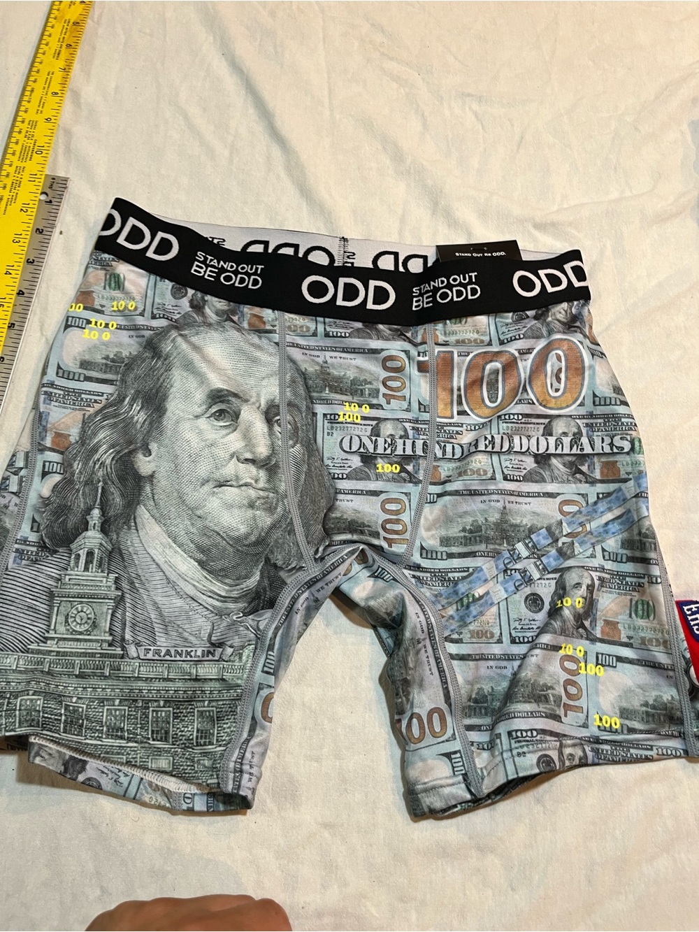 Men's Money Print Boxer Briefs - Gray size medium